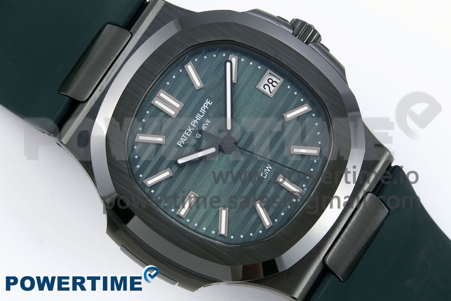 AET Nautilus 5711 Green Ceramic AMGF Best Edition Green Dial on Green Rubber Strap MIYOTA 9015 - Image 3