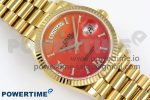 Day Date 36 YG TWSF Best Edition Orange/Red Roman Diamonds Dial on YG Bracelet A2836 - Image 3
