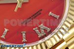 Day Date 36 YG TWSF Best Edition Orange/Red Roman Diamonds Dial on YG Bracelet A2836 - Image 5