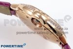 Ballon Bleu 33mm RG AF 1:1 Best Edition Silver Dial Diamonds Bezel on Purple Leather Strap SEIKO NH05A - Image 6