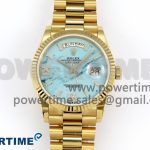 Day Date 36 YG TWSF Best Edition Blue Roman Diamonds Dial on YG Bracelet A2836