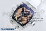 RM51 Transparent Tourbillon RMF Best Edition RG Tiger/Dragon Dial on White Rubber Strap - Image 2