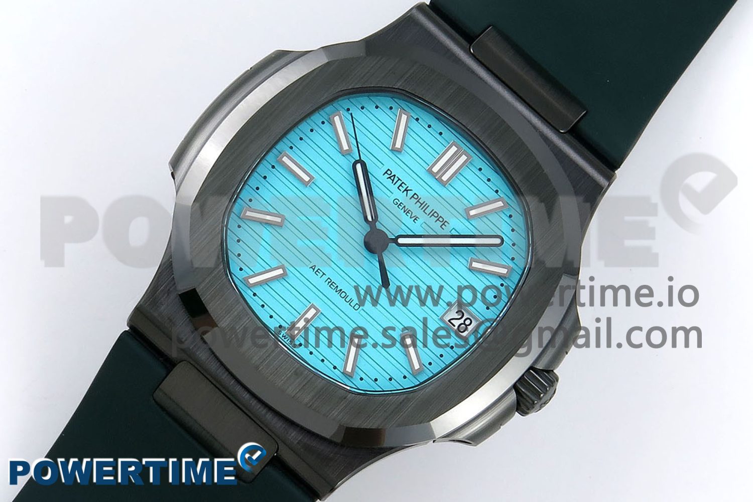 AET Nautilus 5711 Green Ceramic AMGF Best Edition Tiffany Blue Dial on Green Rubber Strap MIYOTA 9015 - Image 2