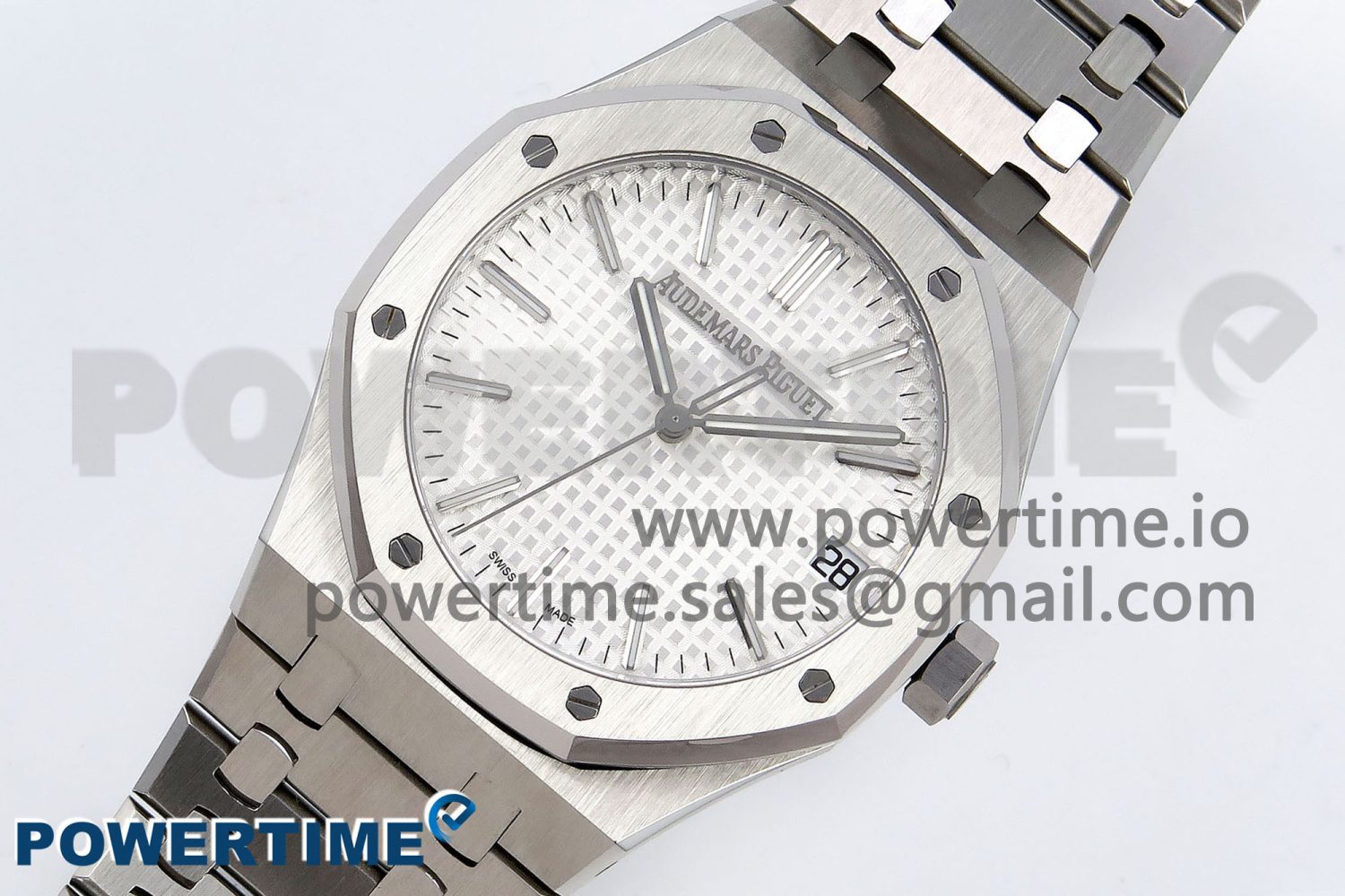 Royal Oak 41mm 15510 “50th Anniversary” SS SF 1:1 Best Edition White Dial on SS Bracelet SA4302 Super Clone - Image 2