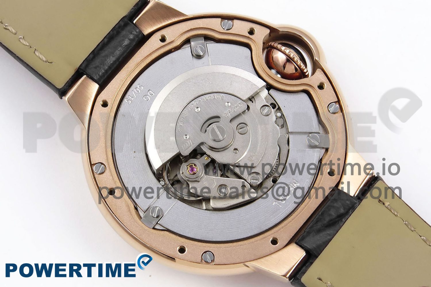 Ballon Bleu 33mm RG AF 1:1 Best Edition Silver Dial Diamonds Bezel on Black Leather Strap SEIKO NH05A - Image 11
