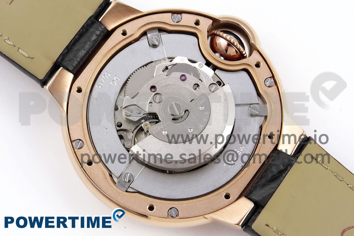 Ballon Bleu 33mm RG AF 1:1 Best Edition Silver Dial Diamonds Bezel on Black Leather Strap SEIKO NH05A - Image 12