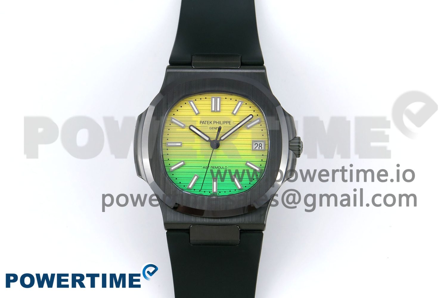 AET Nautilus 5711 Green Ceramic AMGF Best Edition Yellow/Green Dial on Green Rubber Strap MIYOTA 9015 - Image 1