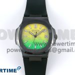 AET Nautilus 5711 Green Ceramic AMGF Best Edition Yellow/Green Dial on Green Rubber Strap MIYOTA 9015