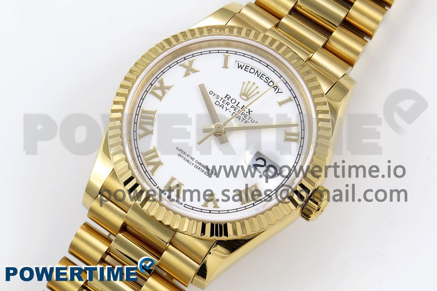 Day Date 36 YG TWSF Best Edition White Roman Dial on YG Bracelet A2836 - Image 2
