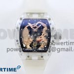 RM51 Transparent Tourbillon RMF Best Edition RG Tiger/Dragon Dial on Transparent Rubber Strap