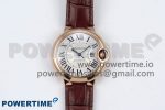 Ballon Bleu 33mm RG AF 1:1 Best Edition Silver Dial on Brown Leather Strap SEIKO NH05A