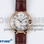 Ballon Bleu 33mm RG AF 1:1 Best Edition Silver Dial on Brown Leather Strap SEIKO NH05A