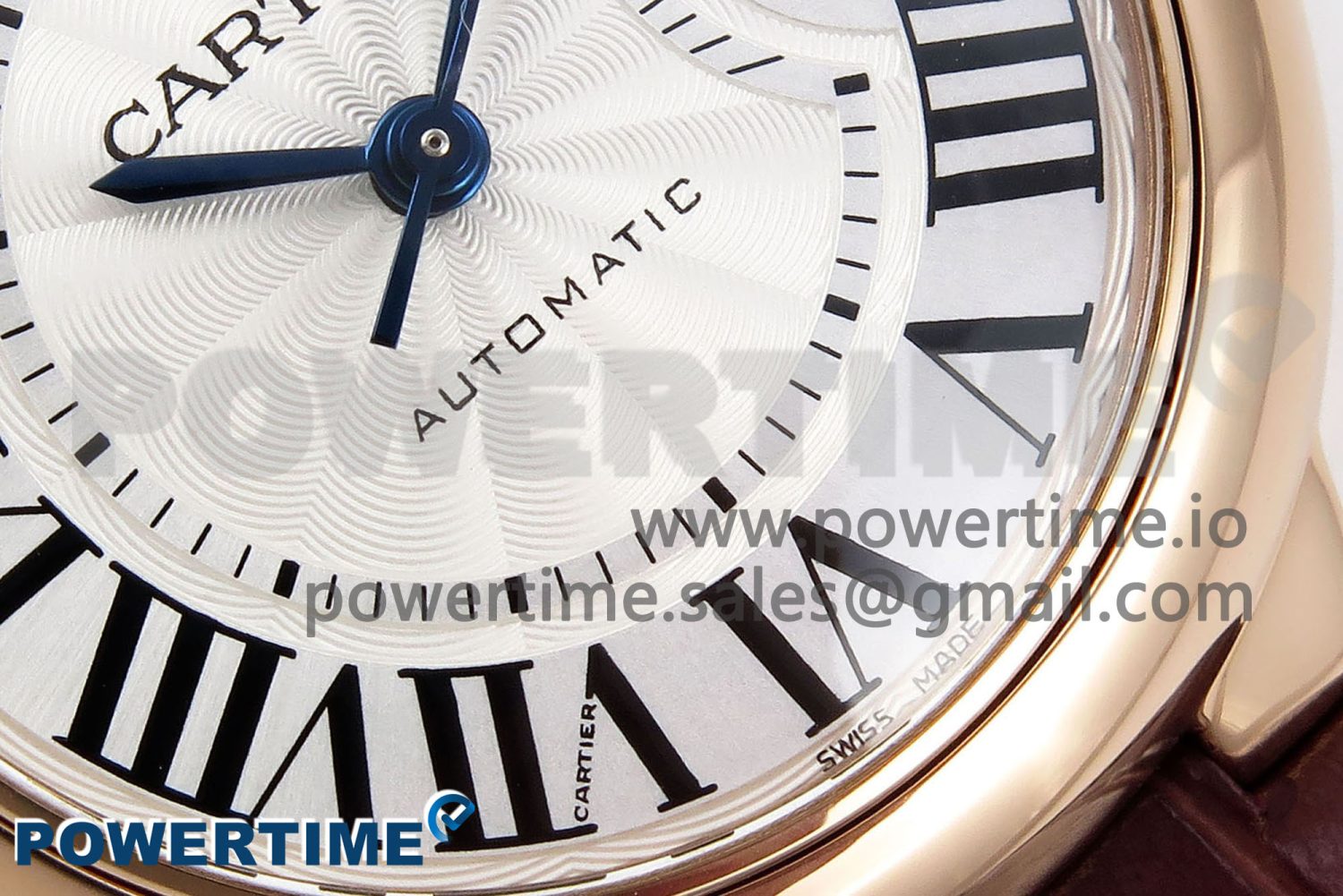 Ballon Bleu 33mm RG AF 1:1 Best Edition Silver Dial on Brown Leather Strap SEIKO NH05A - Image 5
