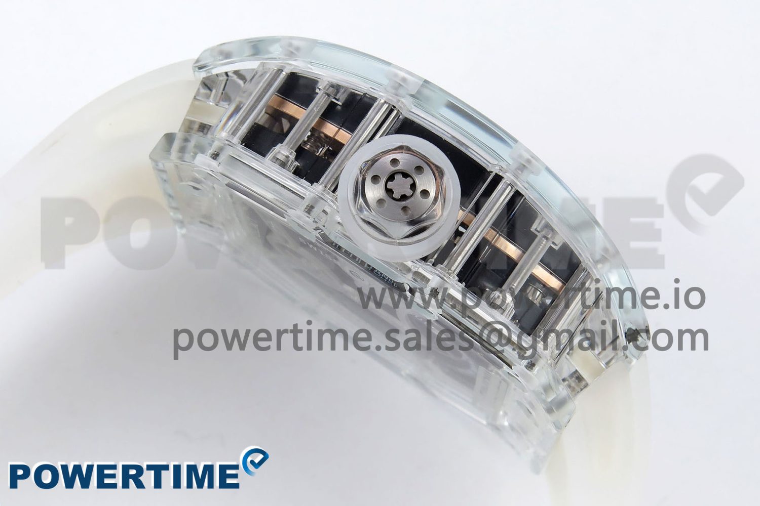 RM51 Transparent Tourbillon RMF Best Edition RG Tiger/Dragon Dial on Transparent Rubber Strap - Image 6