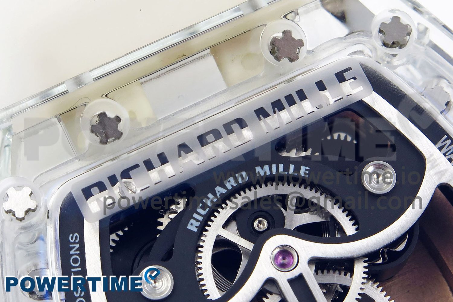 RM51 Transparent Tourbillon RMF Best Edition RG Tiger/Dragon Dial on Transparent Rubber Strap - Image 9