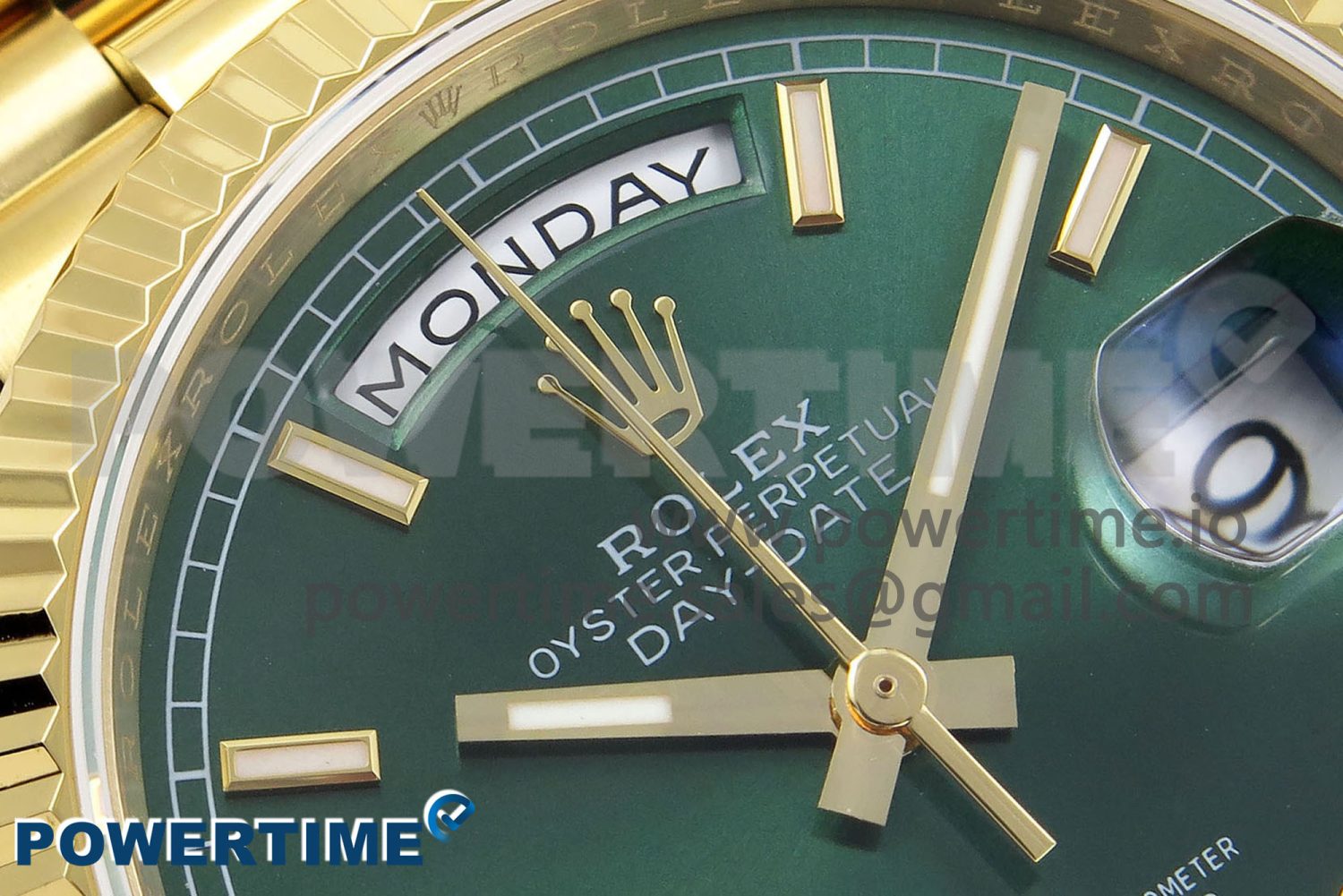 Day Date 36 YG TWSF Best Edition Green Dial on YG Bracelet A2836 - Image 4