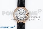 Ballon Bleu 33mm RG AF 1:1 Best Edition Silver Dial Diamonds Bezel on Black Leather Strap SEIKO NH05A