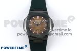 AET Nautilus 5711 Green Ceramic AMGF Best Edition Brown Dial on Green Rubber Strap MIYOTA 9015