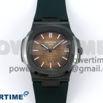 AET Nautilus 5711 Green Ceramic AMGF Best Edition Brown Dial on Green Rubber Strap MIYOTA 9015