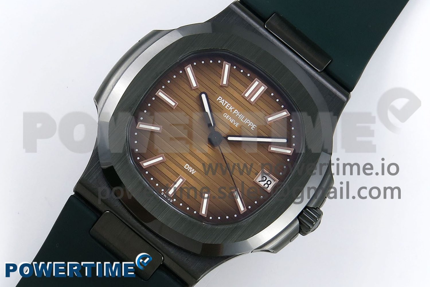 AET Nautilus 5711 Green Ceramic AMGF Best Edition Brown Dial on Green Rubber Strap MIYOTA 9015 - Image 2