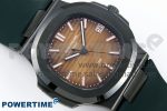 AET Nautilus 5711 Green Ceramic AMGF Best Edition Brown Dial on Green Rubber Strap MIYOTA 9015 - Image 3