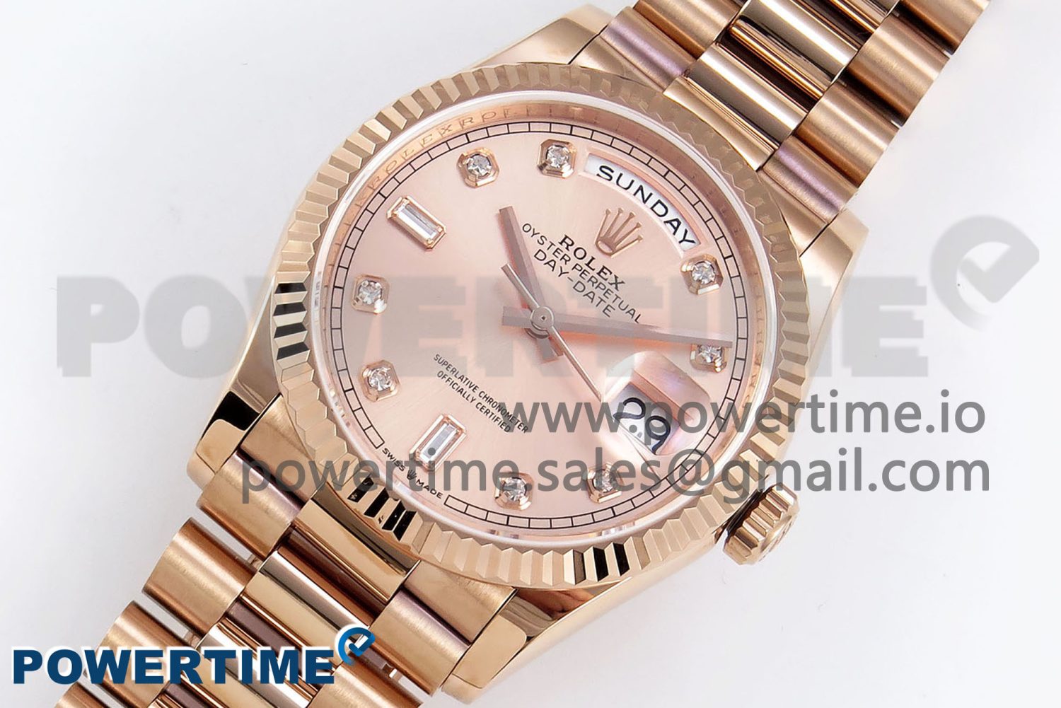 Day Date 36 RG TWSF Best Edition RG Diamonds Dial on RG Bracelet A2836 - Image 2