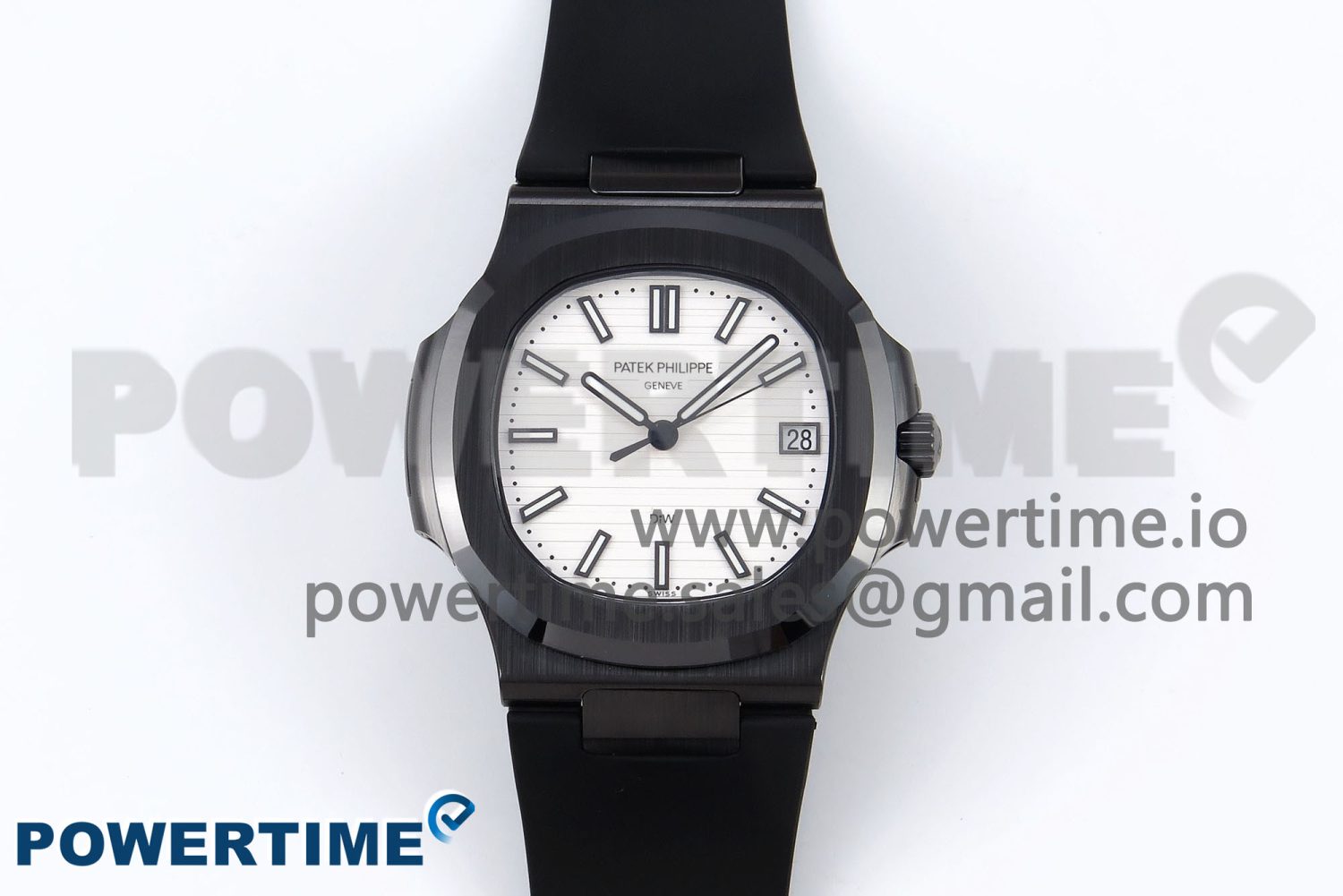 AET Nautilus 5711 Black Ceramic AMGF Best Edition White Dial on Black Rubber Strap MIYOTA 9015 - Image 1