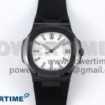 AET Nautilus 5711 Black Ceramic AMGF Best Edition White Dial on Black Rubber Strap MIYOTA 9015