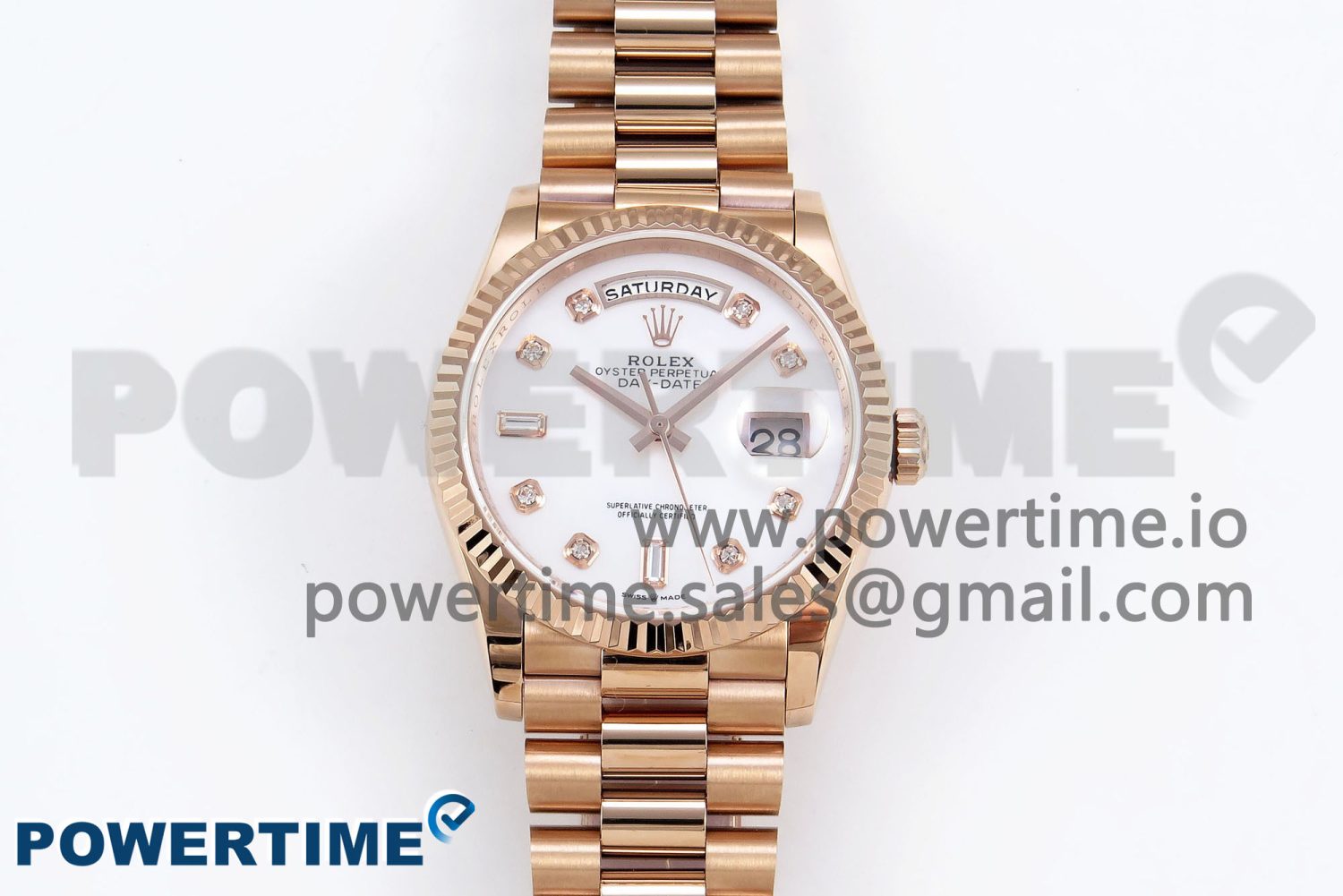 Day Date 36 RG TWSF Best Edition White Diamonds Dial on RG Bracelet A2836 - Image 1
