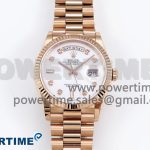 Day Date 36 RG TWSF Best Edition White Diamonds Dial on RG Bracelet A2836