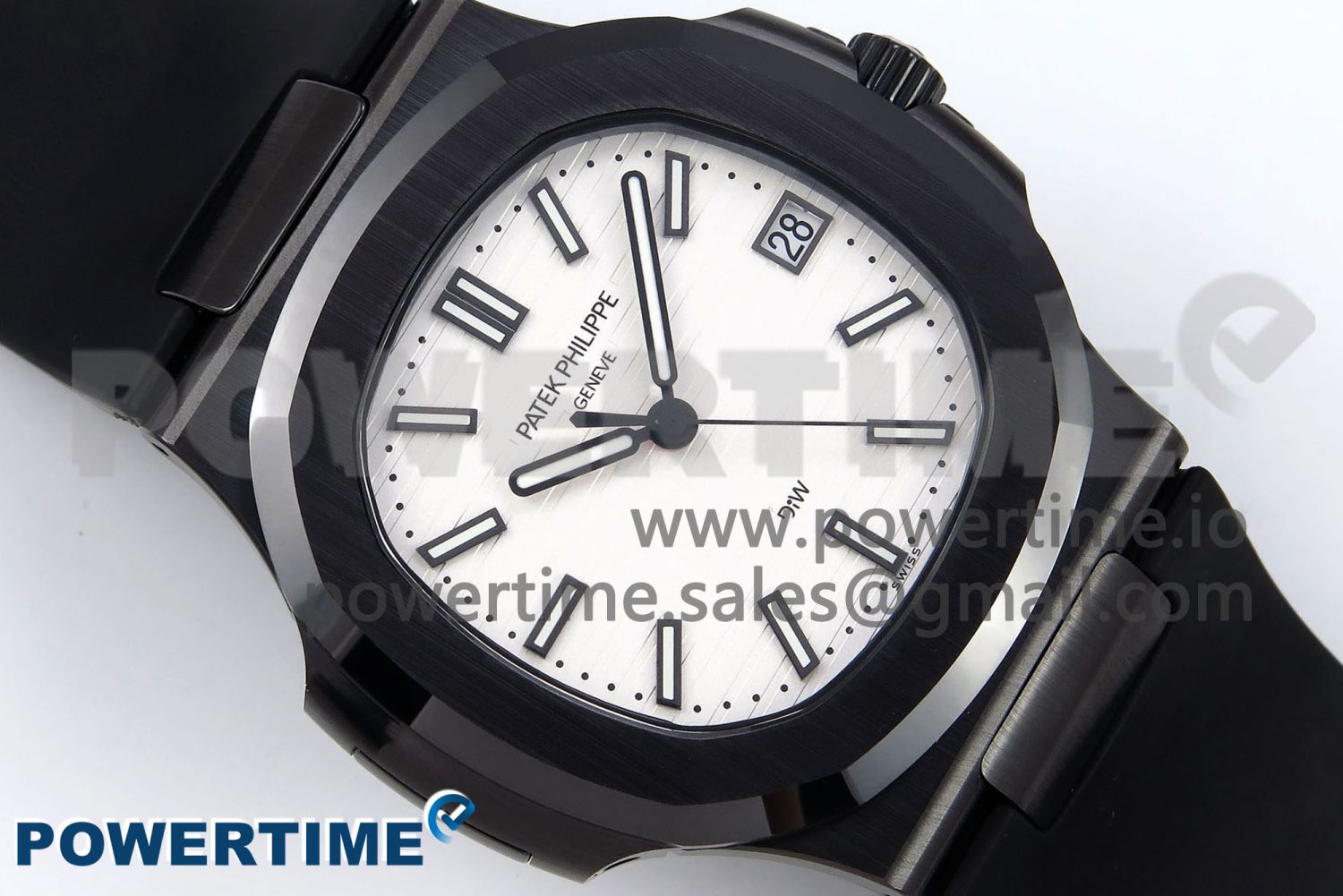 AET Nautilus 5711 Black Ceramic AMGF Best Edition White Dial on Black Rubber Strap MIYOTA 9015 - Image 3