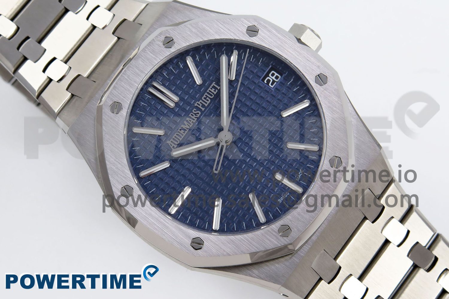 Royal Oak 41mm 15510 “50th Anniversary” SS SF 1:1 Best Edition Blue Dial on SS Bracelet SA4302 Super Clone - Image 3