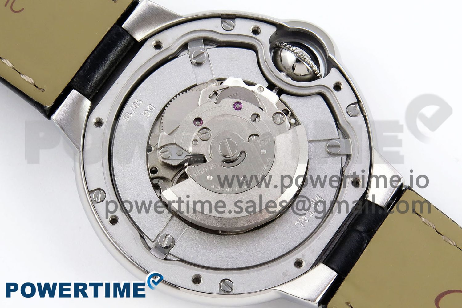 Ballon Bleu 33mm SS AF 1:1 Best Edition Silver Diamonds Dial on Black Leather Strap SEIKO NH05A - Image 11