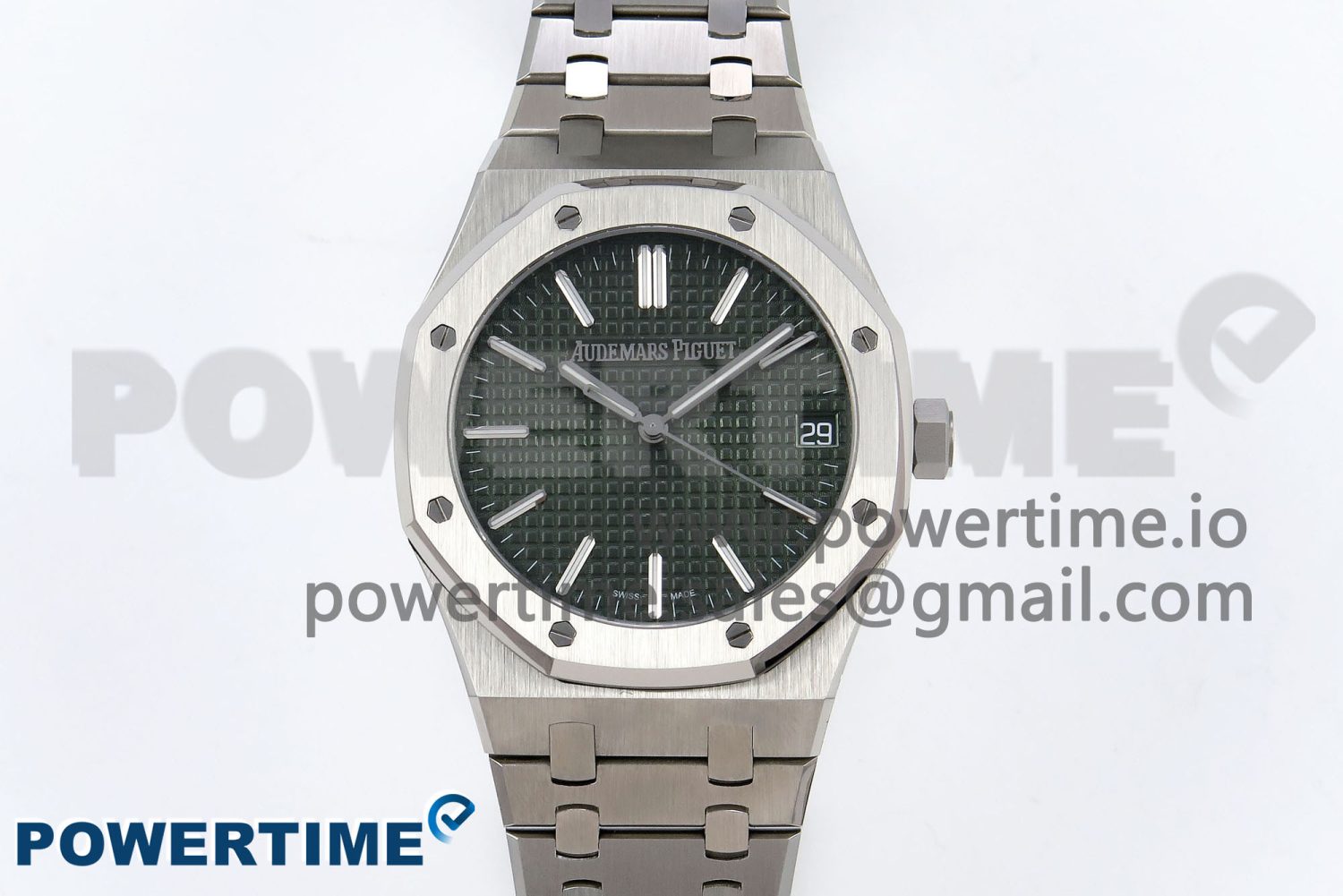 Royal Oak 41mm 15510 “50th Anniversary” SS SF 1:1 Best Edition Green Dial on SS Bracelet SA4302 Super Clone - Image 1