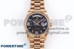 Day Date 36 RG TWSF Best Edition Black Roman Diamonds Dial on RG Bracelet A2836