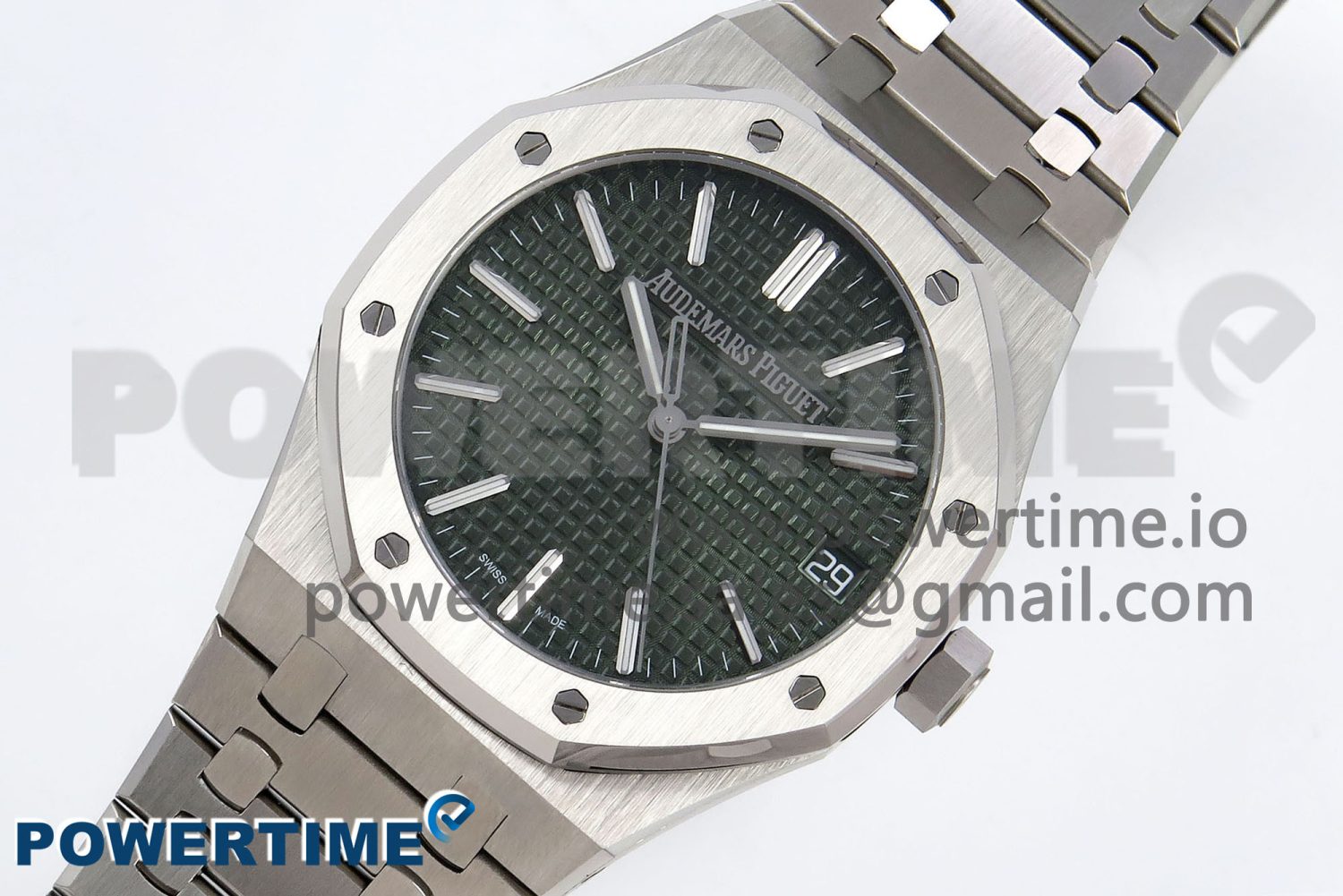 Royal Oak 41mm 15510 “50th Anniversary” SS SF 1:1 Best Edition Green Dial on SS Bracelet SA4302 Super Clone - Image 2