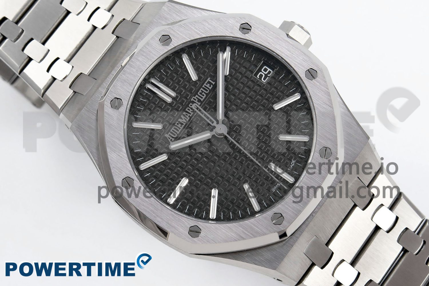 Royal Oak 41mm 15510 “50th Anniversary” SS SF 1:1 Best Edition Black Dial on SS Bracelet SA4302 Super Clone - Image 3