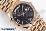 Day Date 36 RG TWSF Best Edition Black Roman Diamonds Dial on RG Bracelet A2836 - Image 3