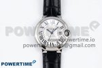 Ballon Bleu 33mm SS AF 1:1 Best Edition Silver Dial on Black Leather Strap SEIKO NH05A