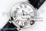 Ballon Bleu 33mm SS AF 1:1 Best Edition Silver Dial on Black Leather Strap SEIKO NH05A - Image 2