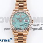 Day Date 36 RG TWSF Best Edition Blue Roman Diamonds Dial Diamonds Bezel on RG Bracelet A2836