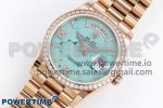 Day Date 36 RG TWSF Best Edition Blue Roman Diamonds Dial Diamonds Bezel on RG Bracelet A2836 - Image 2