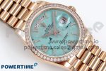 Day Date 36 RG TWSF Best Edition Blue Roman Diamonds Dial Diamonds Bezel on RG Bracelet A2836 - Image 3