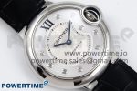 Ballon Bleu 33mm SS AF 1:1 Best Edition Silver Diamonds Dial on Black Leather Strap SEIKO NH05A - Image 3