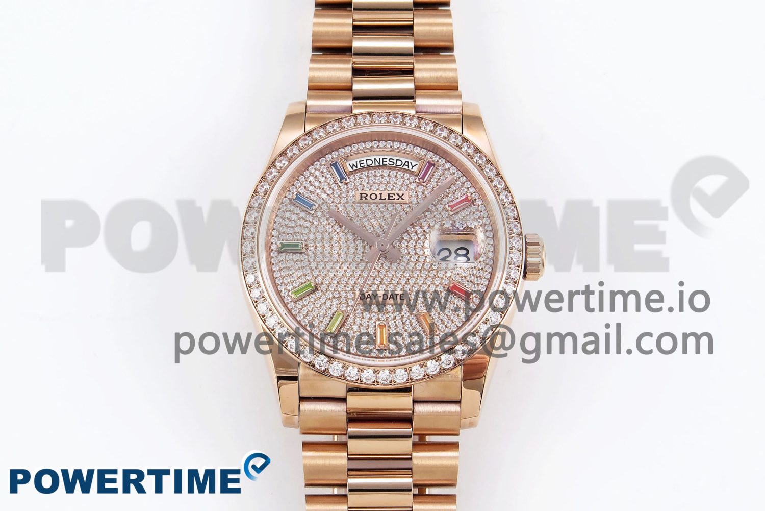 Day Date 36 RG TWSF Best Edition Diamonds Dial Diamonds Bezel on RG Bracelet A2836 - Image 1