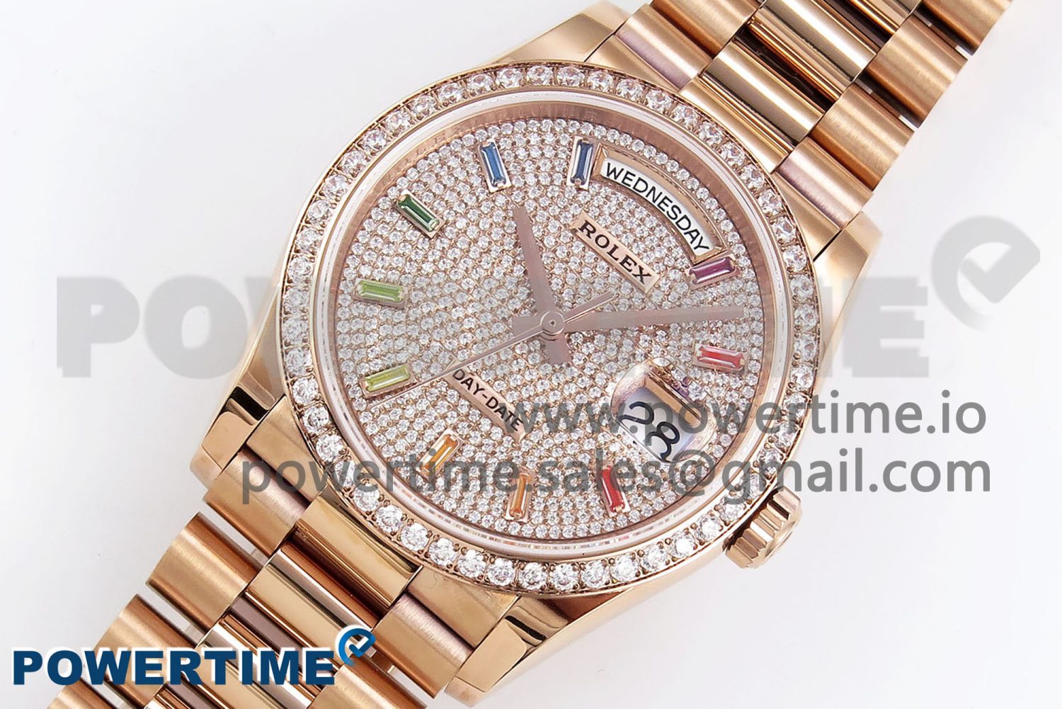 Day Date 36 RG TWSF Best Edition Diamonds Dial Diamonds Bezel on RG Bracelet A2836 - Image 2