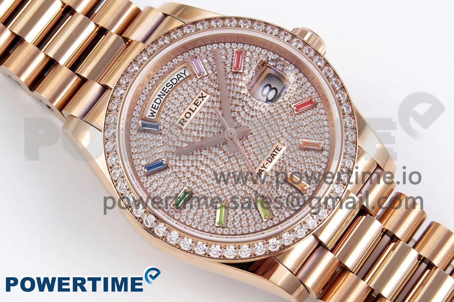 Day Date 36 RG TWSF Best Edition Diamonds Dial Diamonds Bezel on RG Bracelet A2836 - Image 3