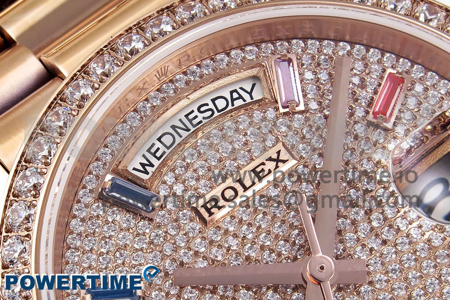 Day Date 36 RG TWSF Best Edition Diamonds Dial Diamonds Bezel on RG Bracelet A2836 - Image 4
