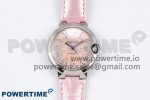 Ballon Bleu 33mm SS AF 1:1 Best Edition Pink Dial on Pink Leather Strap SEIKO NH05A
