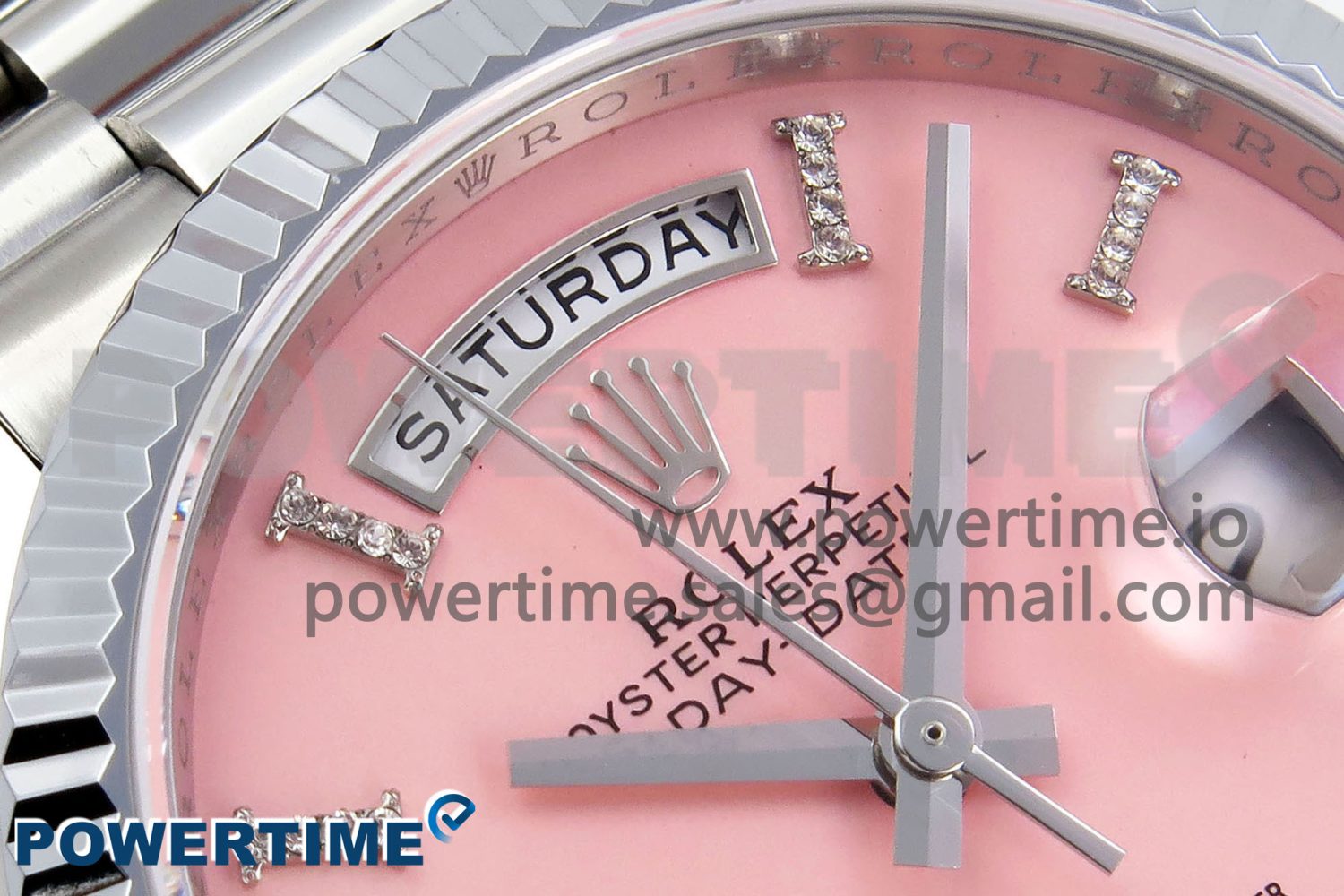 Day Date 36 SS TWSF Best Edition Pink Roman Diamonds Dial on SS Bracelet A2836 - Image 4
